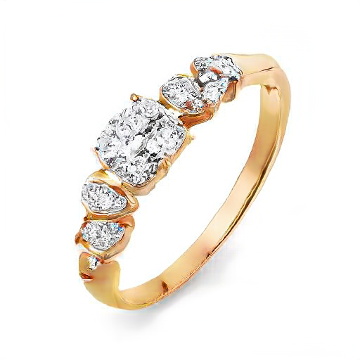 Yellow gold ring with white stone