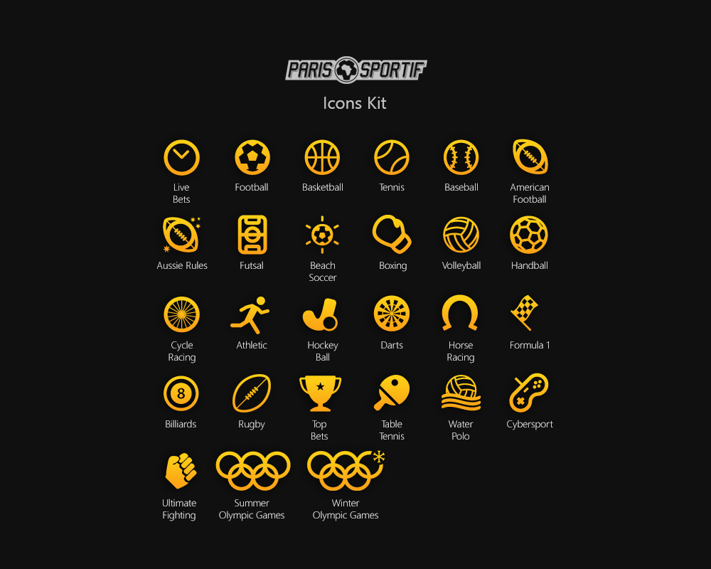 Parissportif icon set