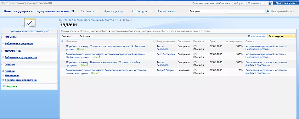 Customer request tracking system