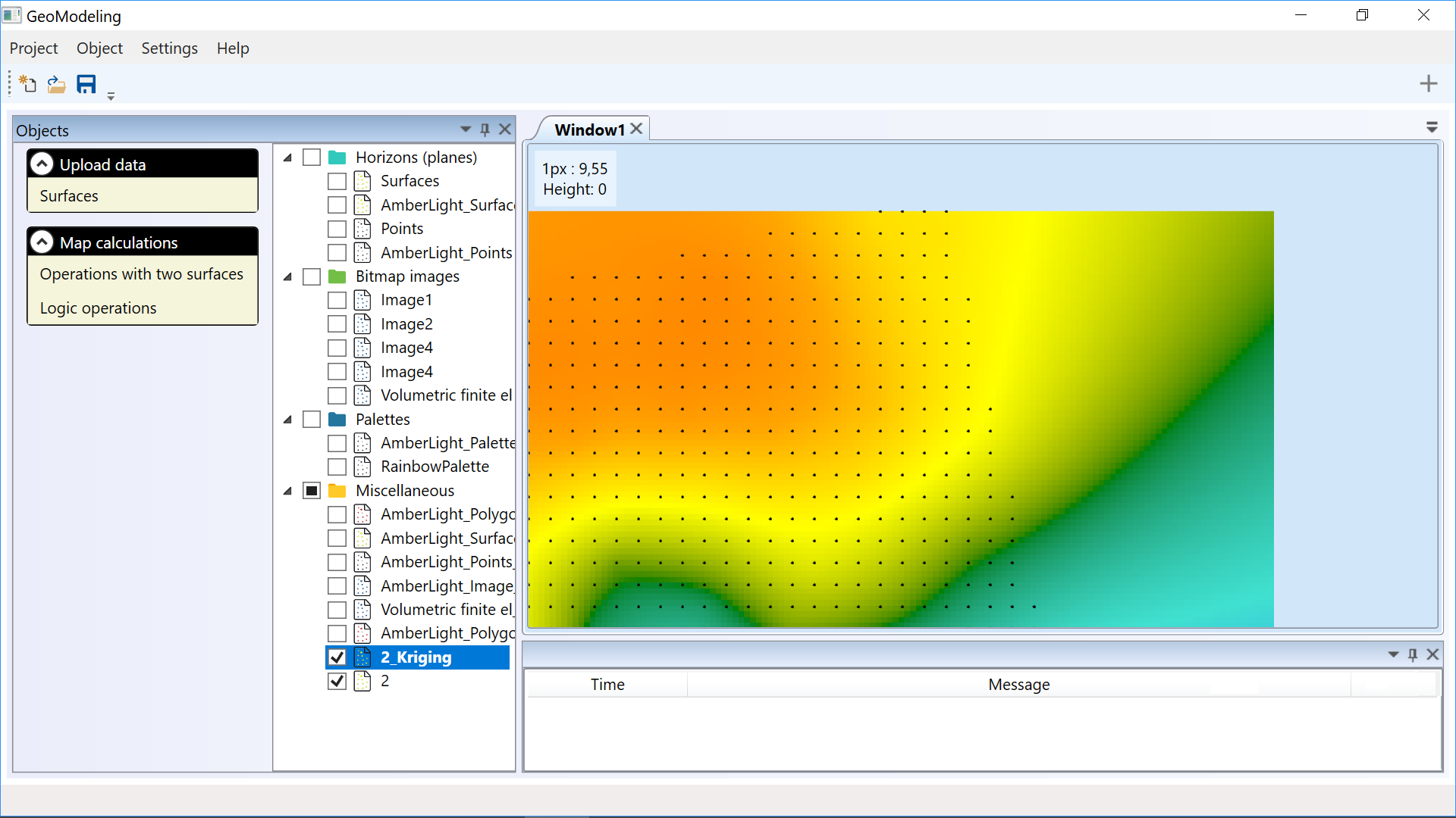 Points and kriging